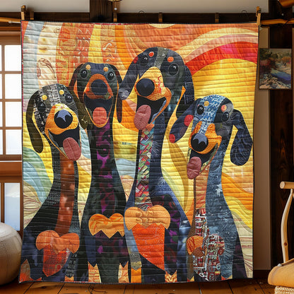 Joyful Dachshund WN2208061CL Quilt