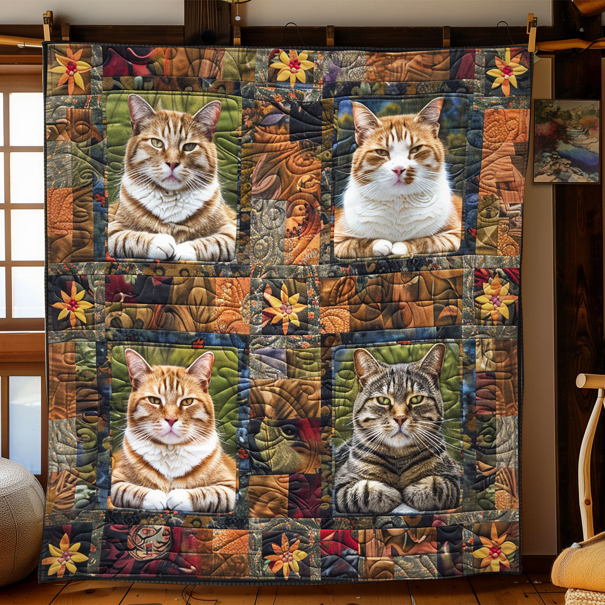 Judgmental Cats WN2208017CL Quilt