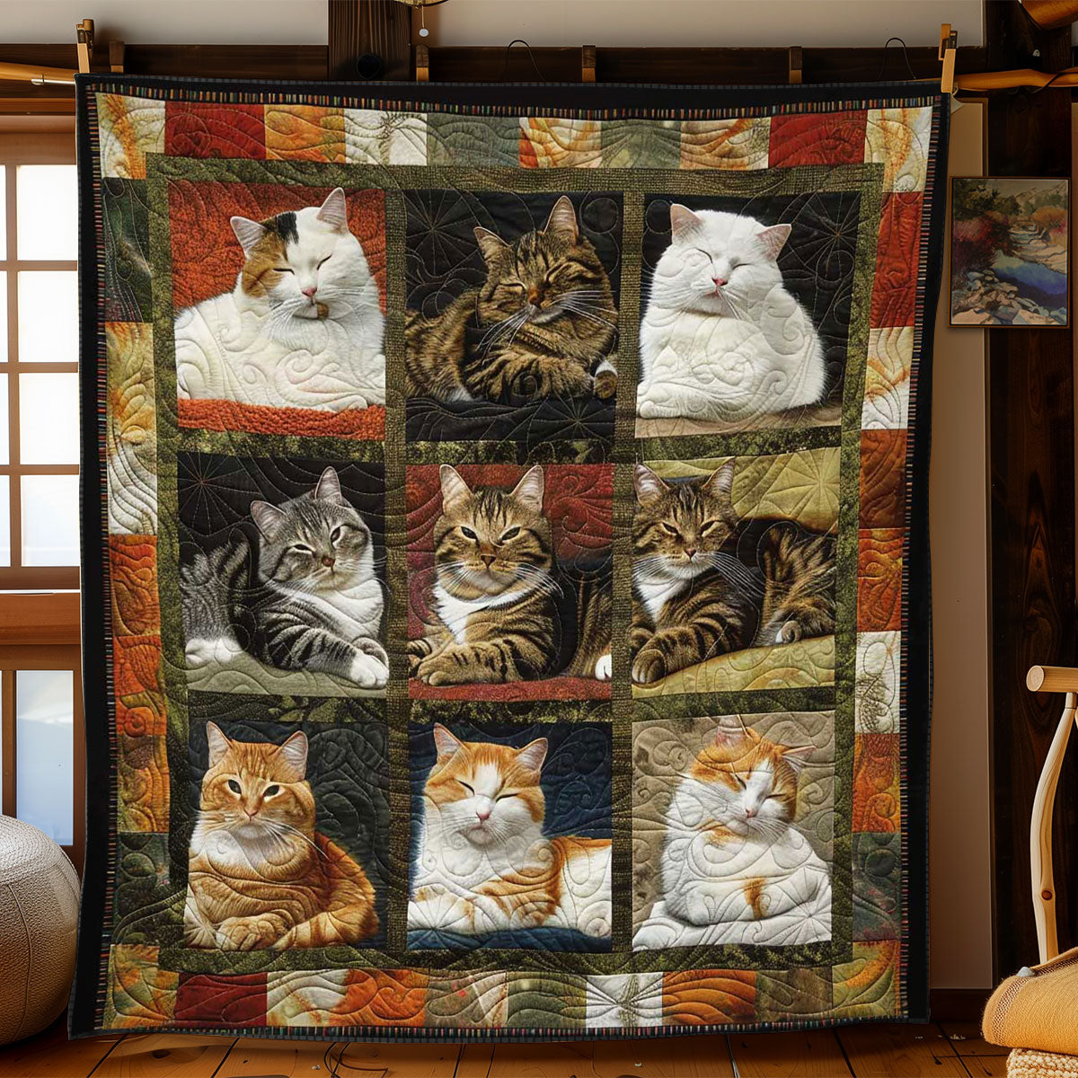 Mellow Slumbers Cats WN1508081CL Quilt