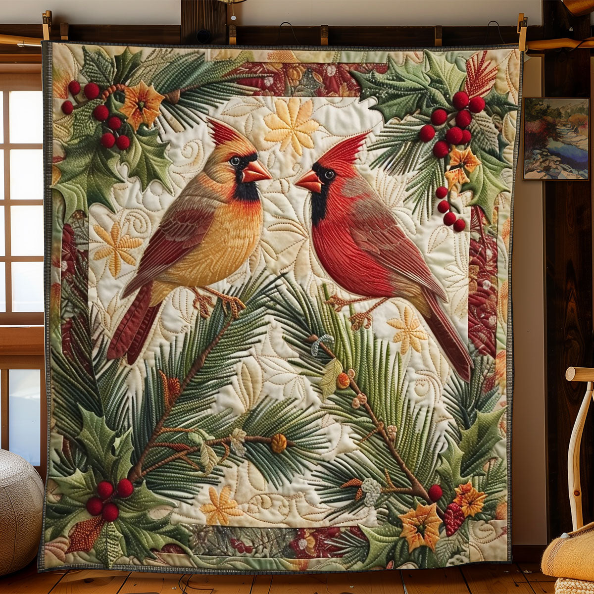 Merry Cardinals WN2208058CL Quilt