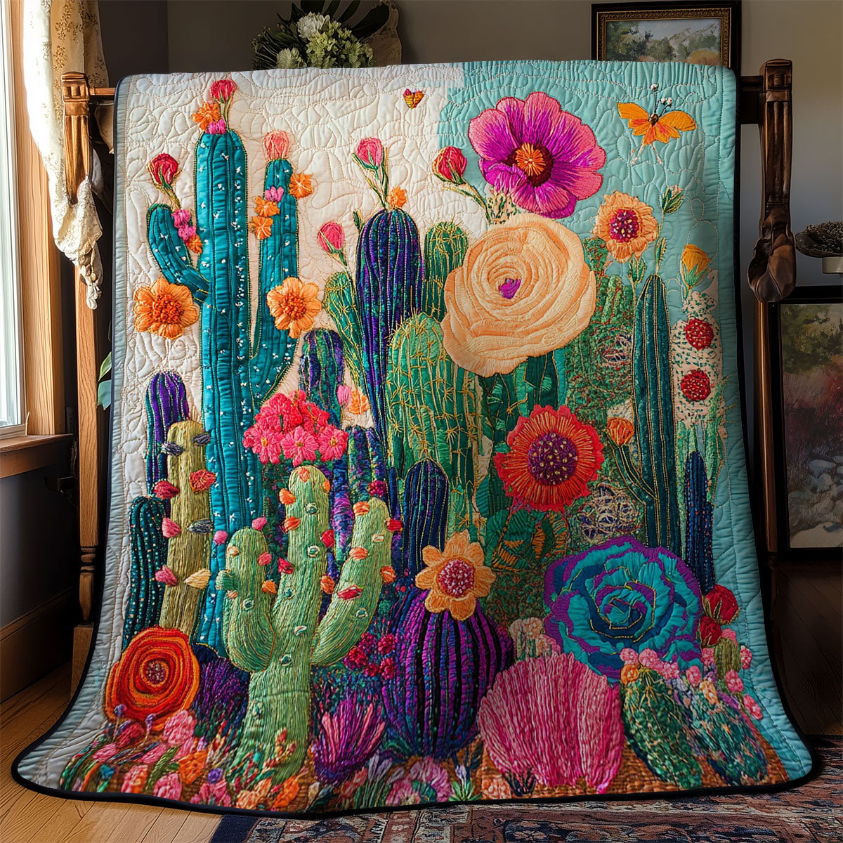 Mexican Mural Cactus WM3008029CL Quilt