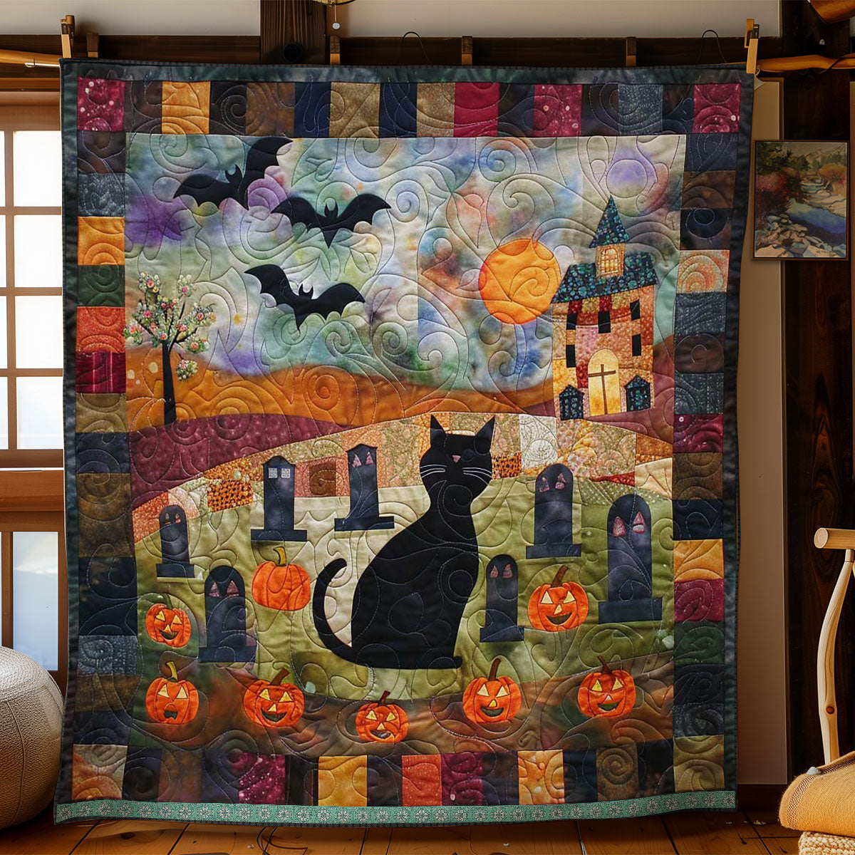 Midnight Cat WN1609064CL Quilt