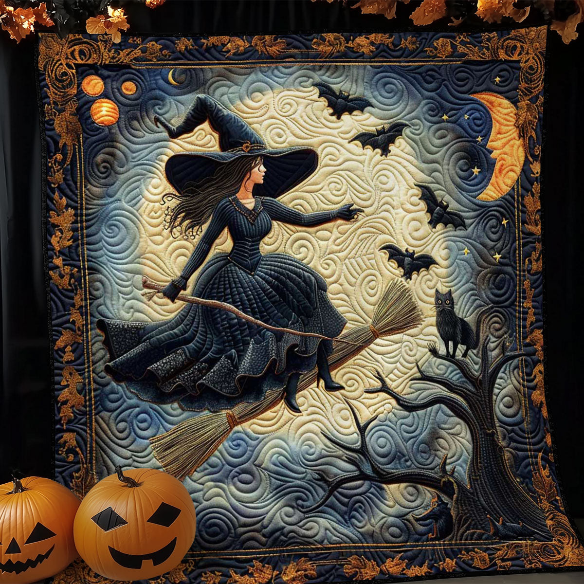 Moonlit Halloween Flight WN1908085CL Quilt