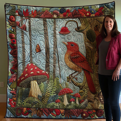 Mushroom Red Bird WM2907001CL Quilt