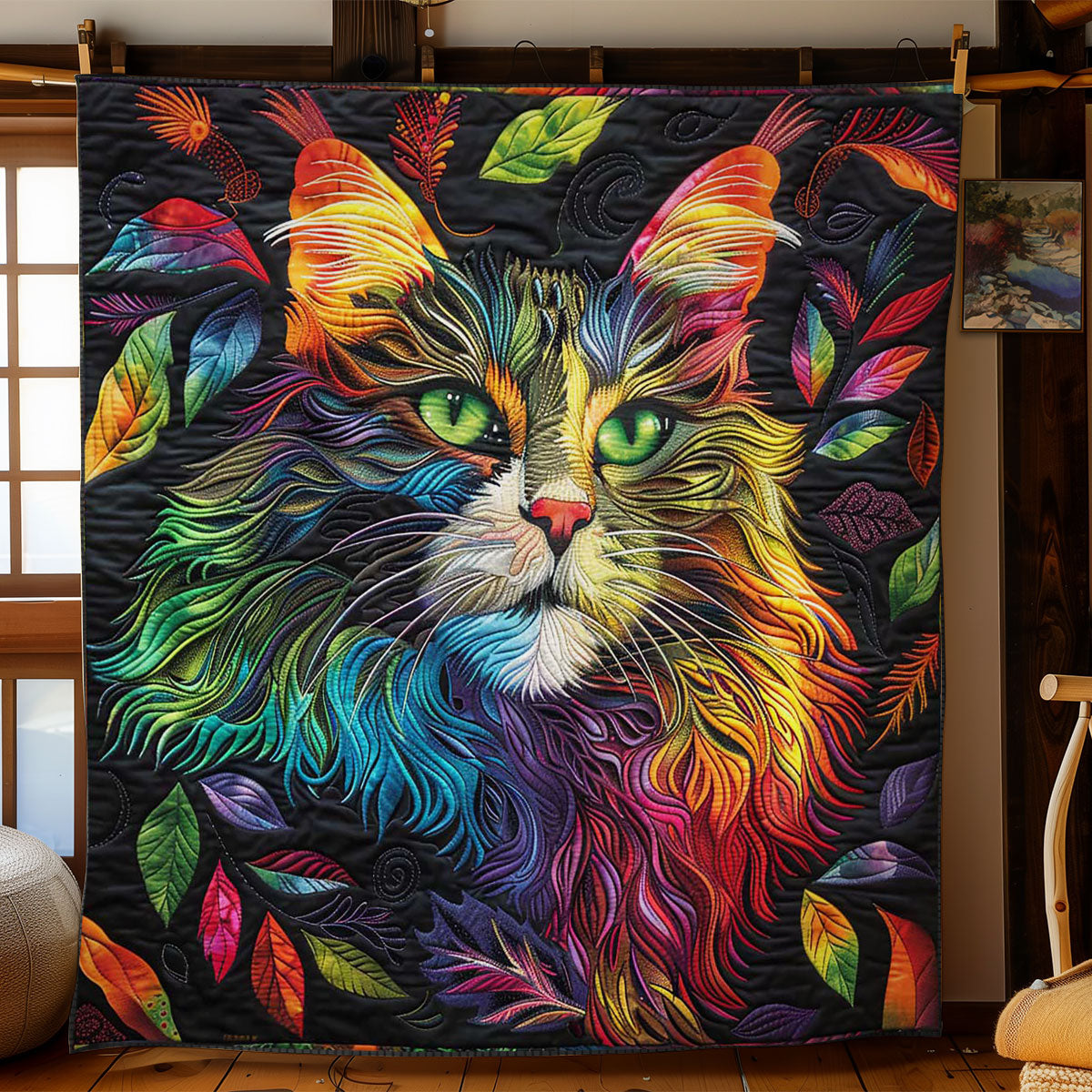 Mystic Colorful Cat WN2808044CL Quilt