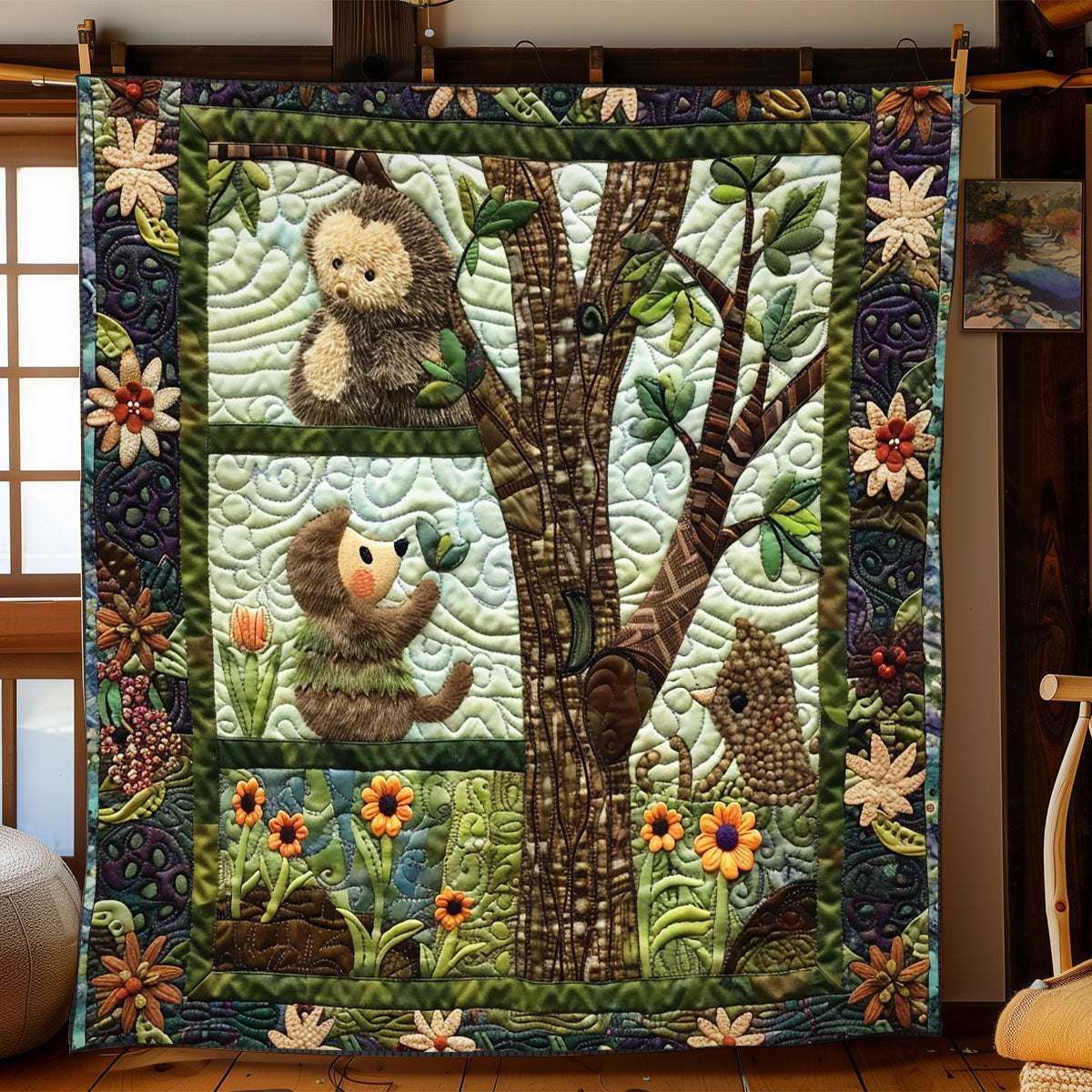 Nestled Hedgehogs WN2208098CL Quilt
