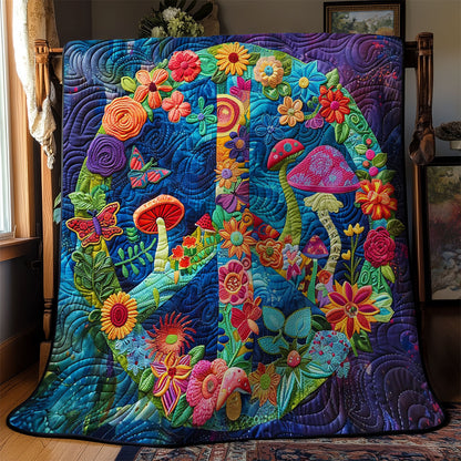 Ocean Hippie Peace Sign WM2308040CL Quilt