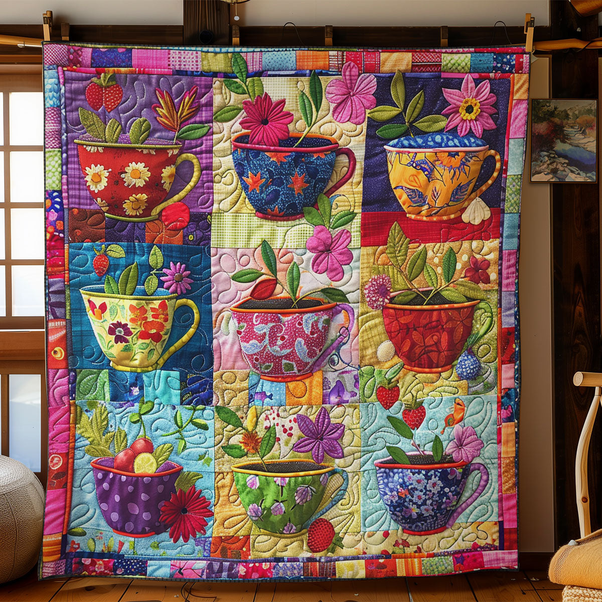 Patchwork Teapot SR2608016CL Quilt