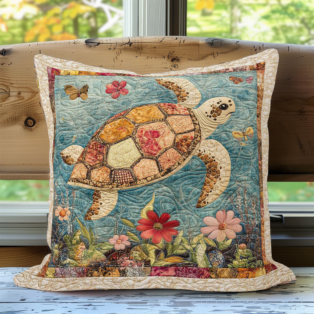 Peaceful Turtle WN0108023CL Quilt Pillow Case