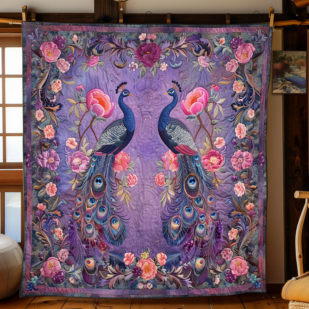 Peafowl Blossom WN1608044CL Quilt