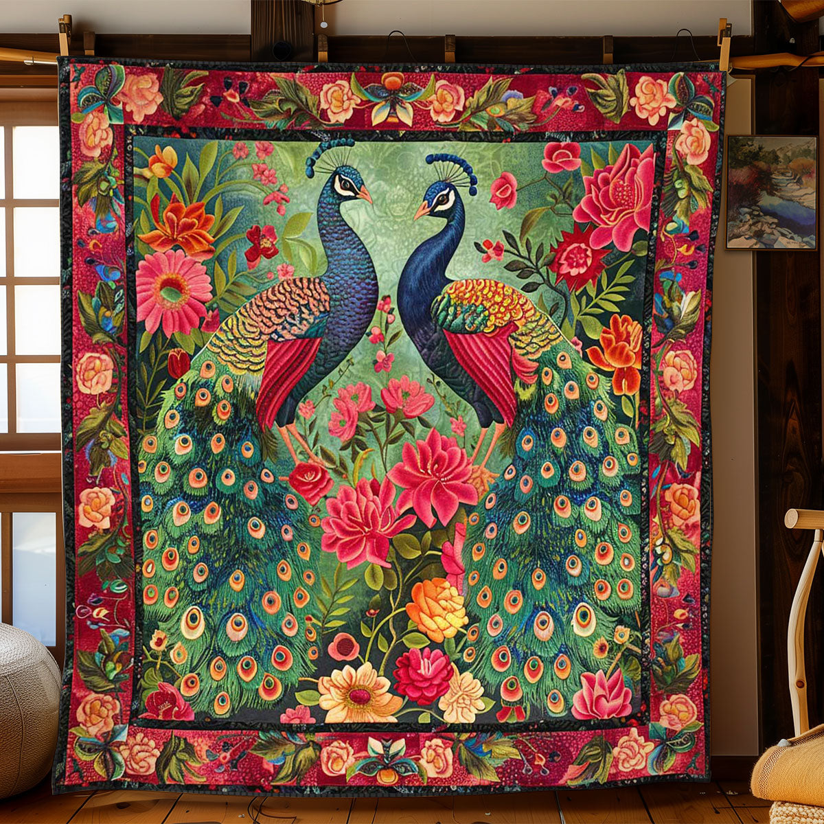 Peafowl's Garden of Colors WN1608039CL Quilt