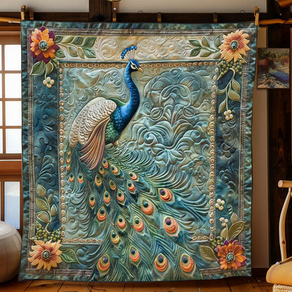 Peafowl's Petal Whispers WN1608037CL Quilt