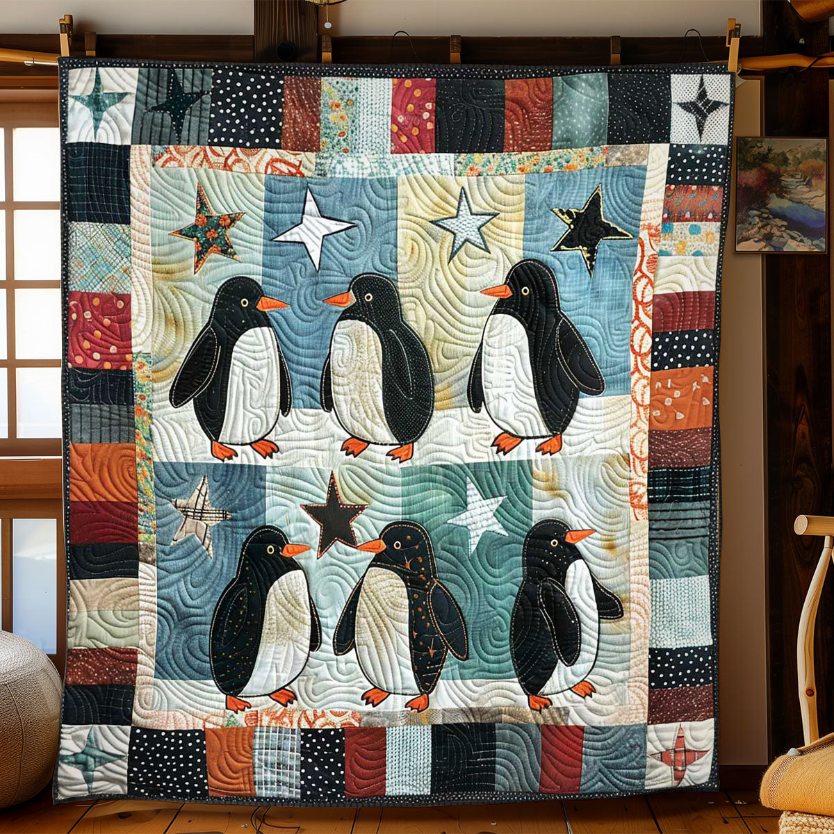 Penguin's Frozen Fun WN1608026CL Quilt