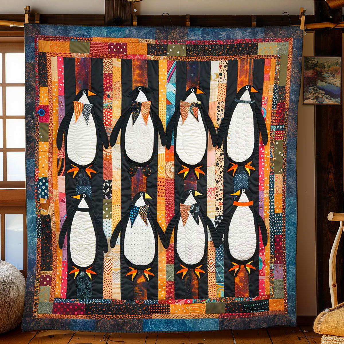 Penguin's Winter Joy WN1608025CL Quilt