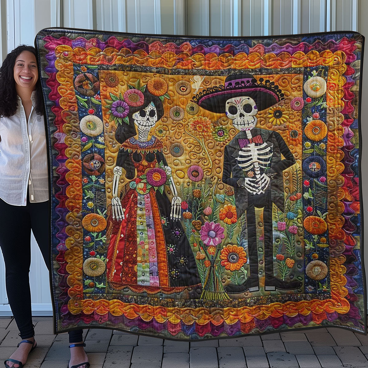 Phantom Flower & Calavera Lover WN0908104CL Quilt