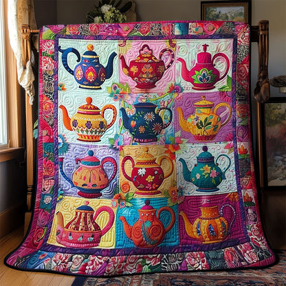 Pink Teapots WM2108012CL Quilt