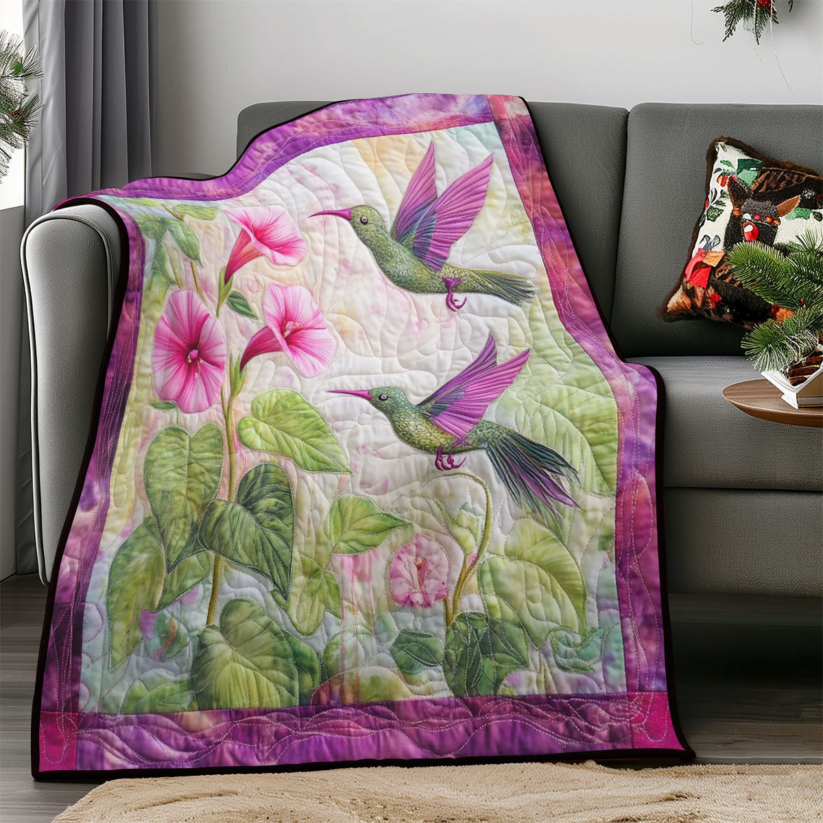 Pinky Hummingbirds WM0208035CL Quilt