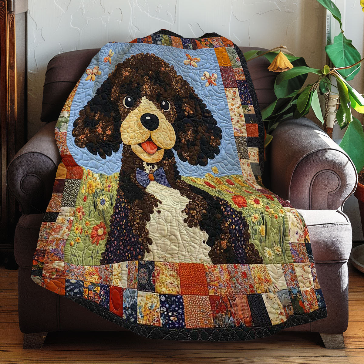 Poodle And Flowers WN0608036CL Quilt