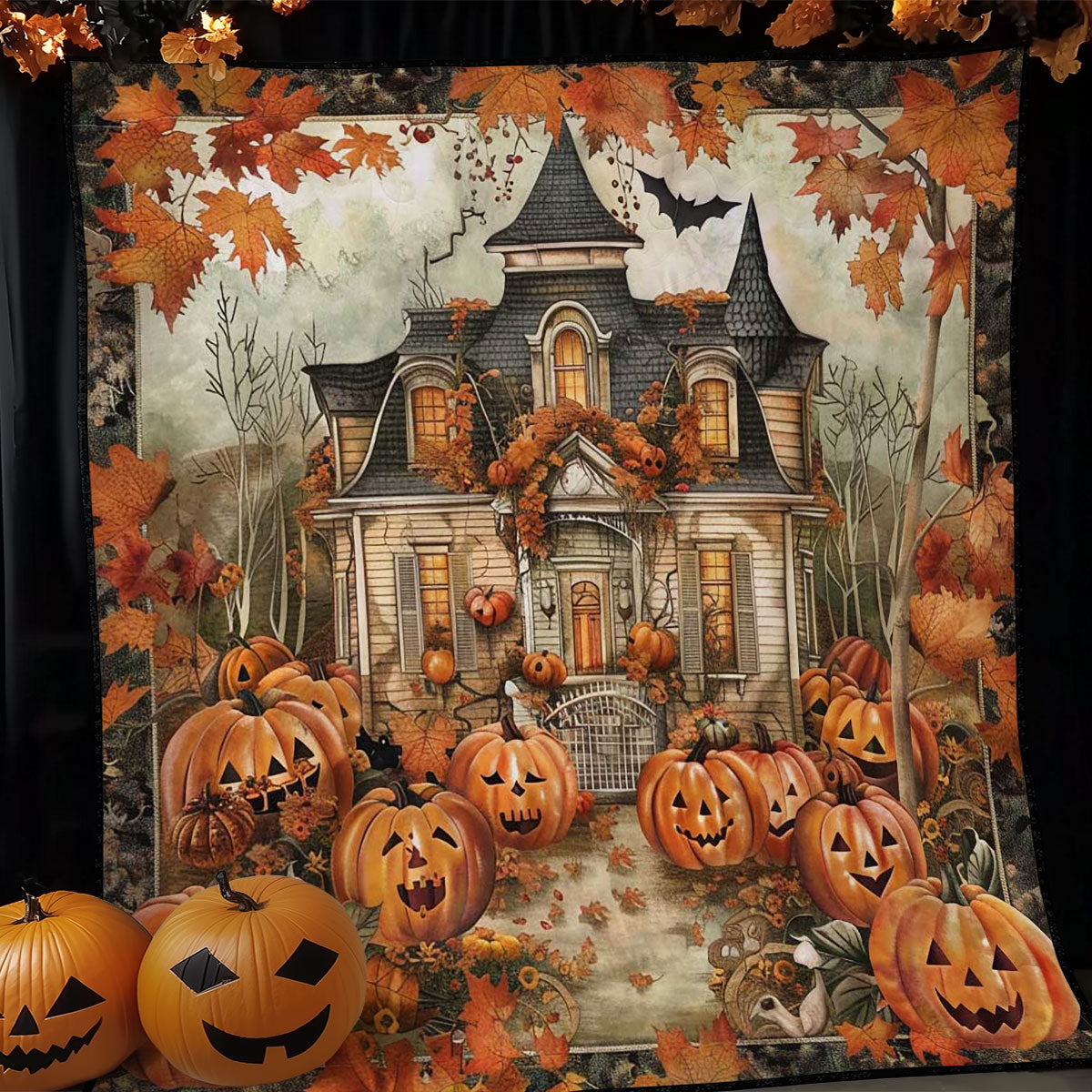 Pumpkin Haunted Haven WN1908064CL Quilt