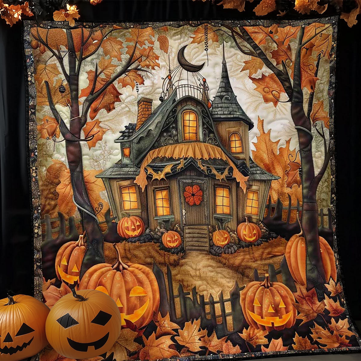 Pumpkin House Of Haunts WN1908061CL Quilt
