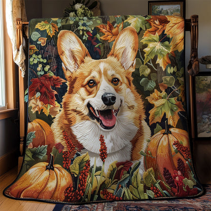 Pumpkins Smiling Corgi WM2908020CL Quilt