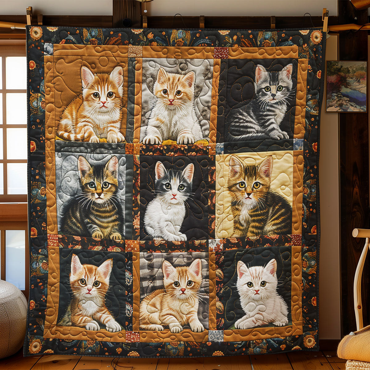 Puppy Dark Cat SR2608032CL Quilt