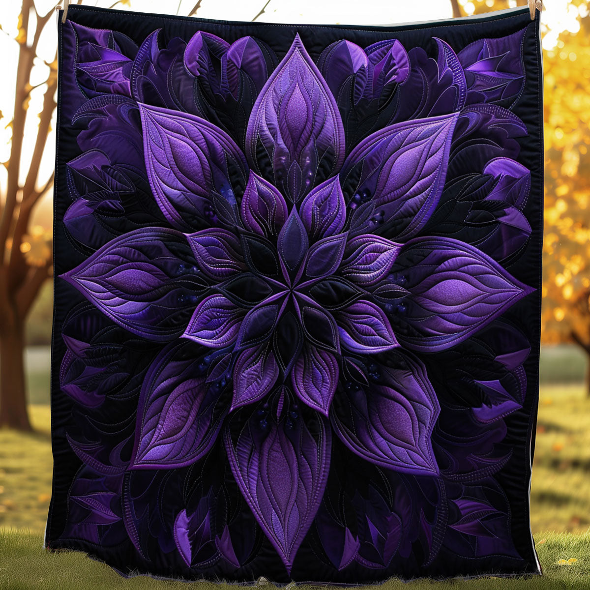 Purple Elegance Flower SR1608027CL Quilt