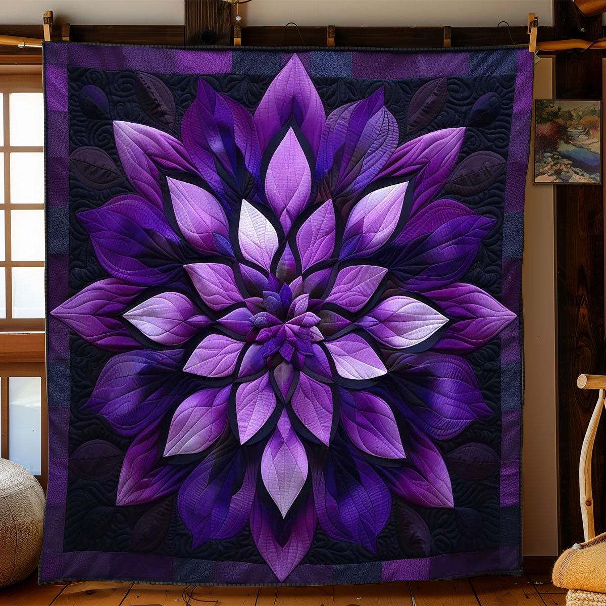 Purple Flower Dream WN1908049CL Quilt
