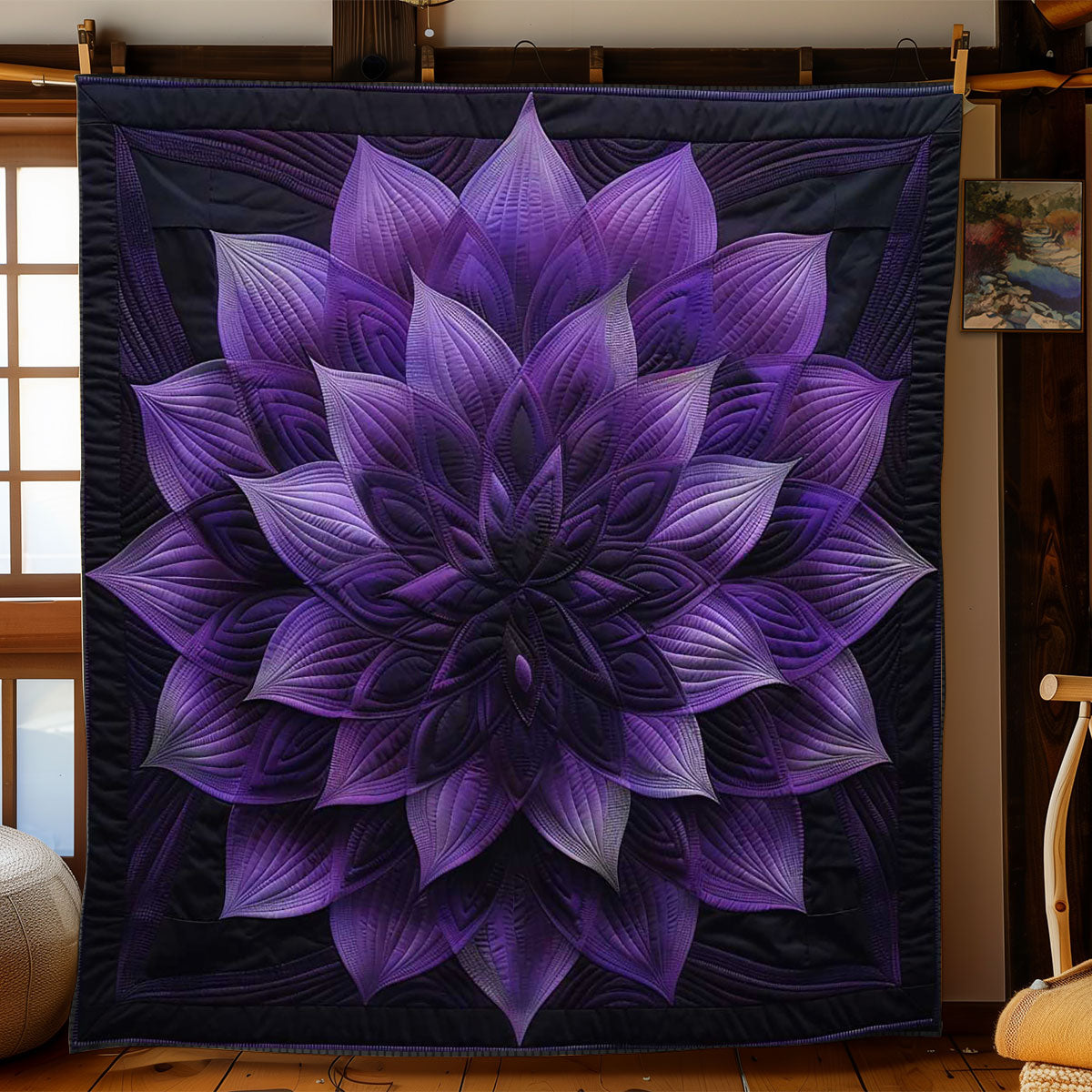 Purple Flower Horizon WN1908057CL Quilt