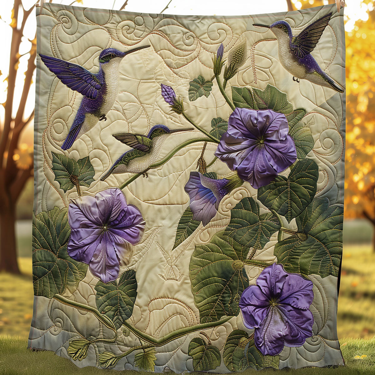 Purple Hummingbird SR1308024CL Quilt