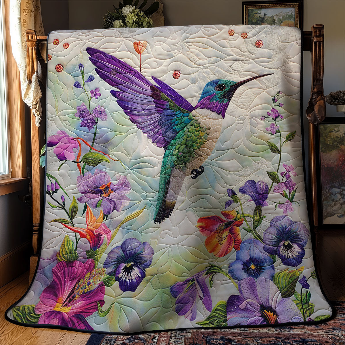 Purple Hummingbird WM2308091CL Quilt