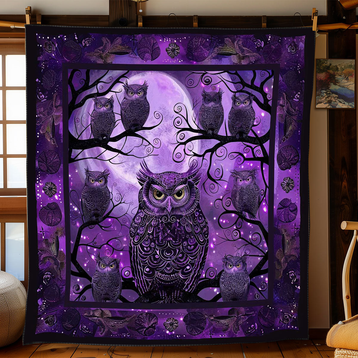 Purple Owl Enchantment WN2408155CL Quilt
