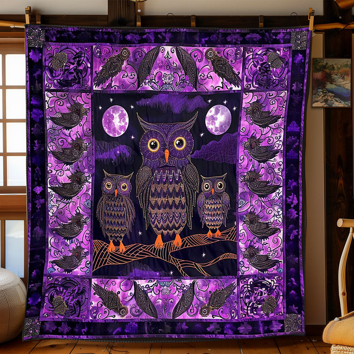 Purple Owl Guardian WN2408138CL Quilt