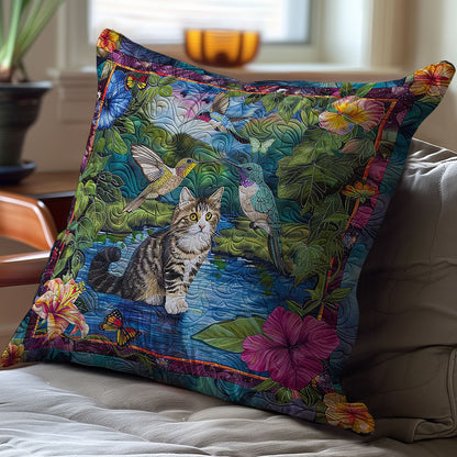 Humming Bird Cute Cat WP2507011CL Quilt Pillow Case