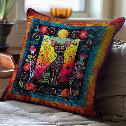 Black Halloween Cat WP2507021CL Quilt Pillow Case