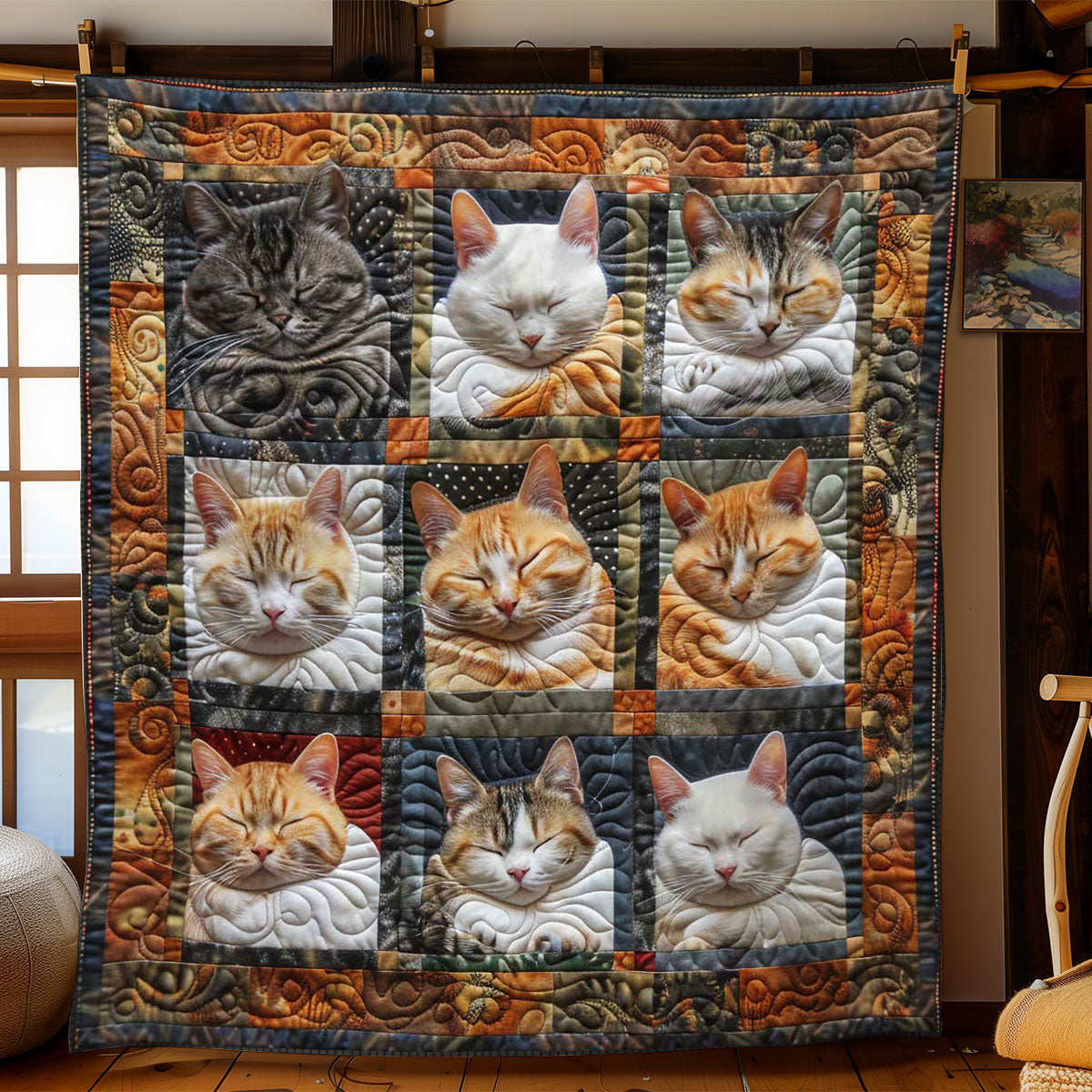 Quiet Moments Cats WN1508033CL Quilt