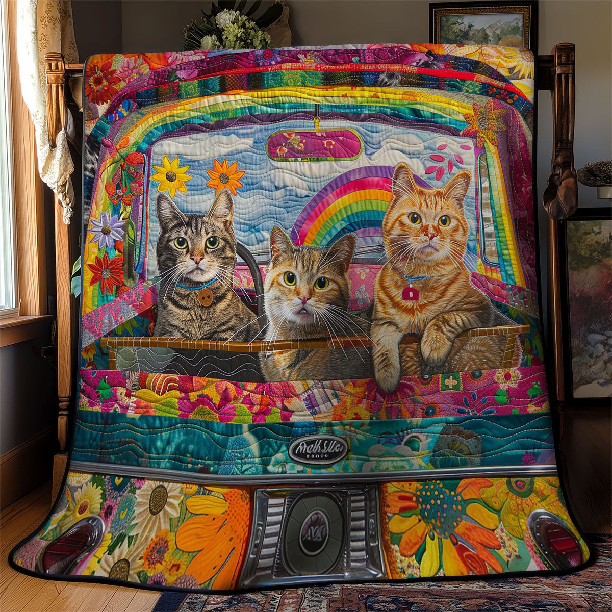 Rainbow Cat WM2808076CL Quilt