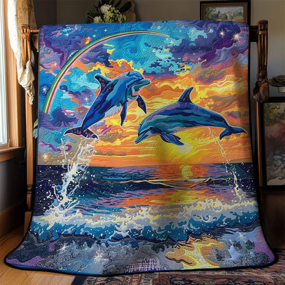 Rainbow Dolphins WM0909019CL Quilt