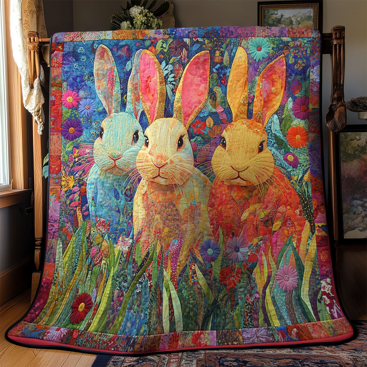 Rainbow Rabbit WM3008027CL Quilt