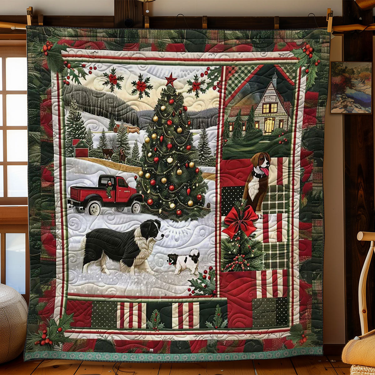 Red Truck Bernese Mountain Joy WN3008007CL Quilt