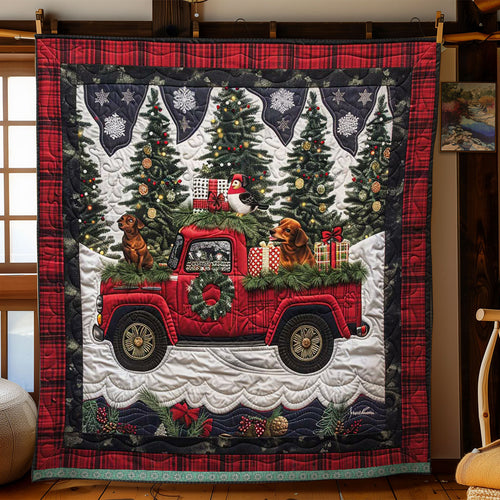 Red Truck Christmas With Dachshunds WN1109012CL Quilt