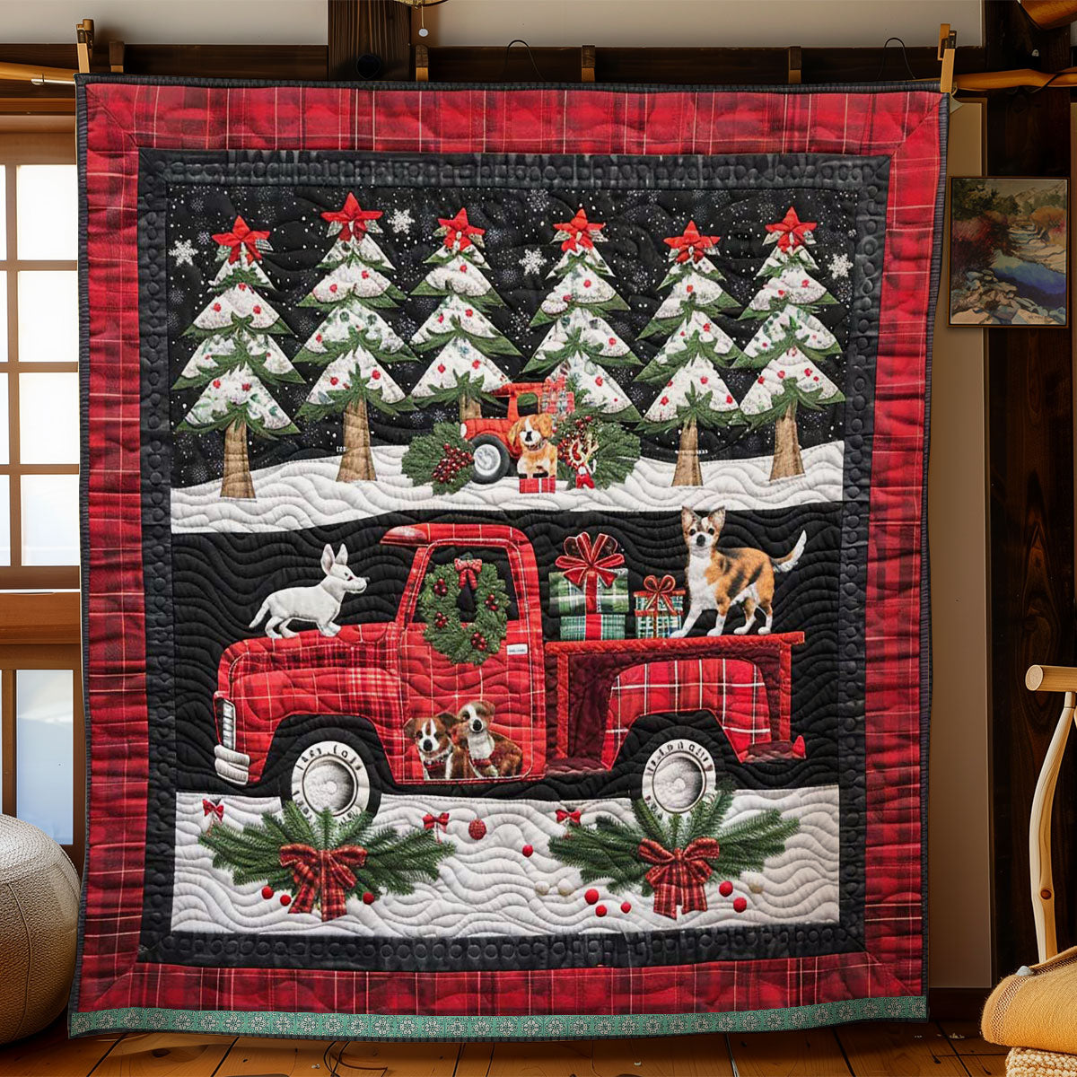 Red Truck Puppy Parade WN1109031CL Quilt