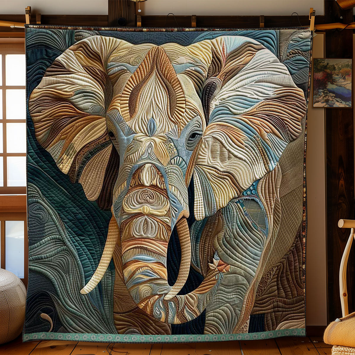 Rustic Elephant WN2908014CL Quilt