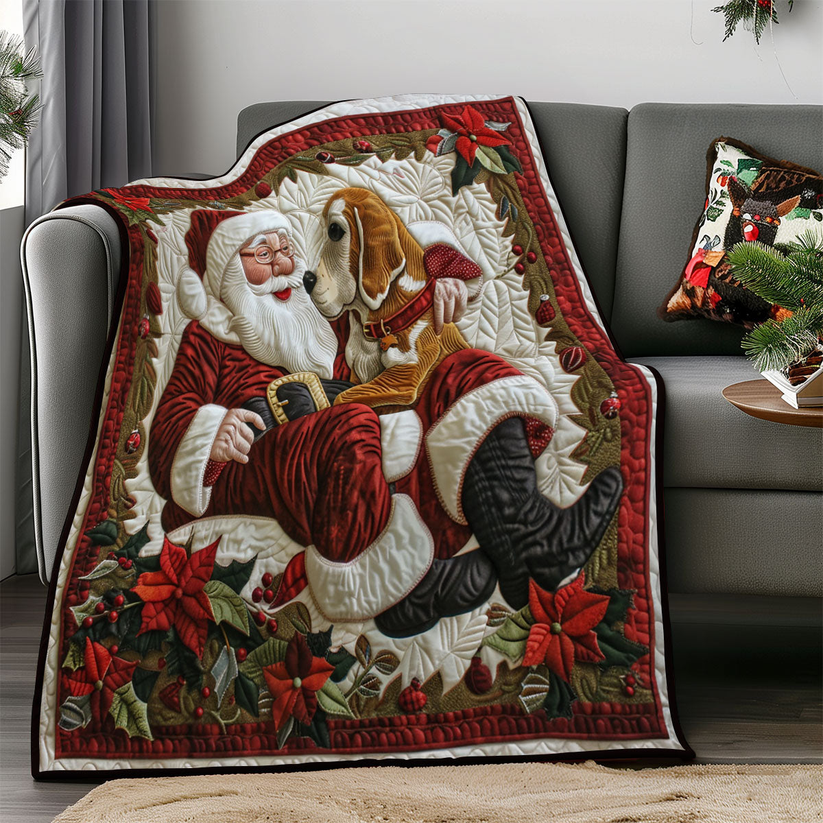 Santa And Beagle SR1508027CL Quilt