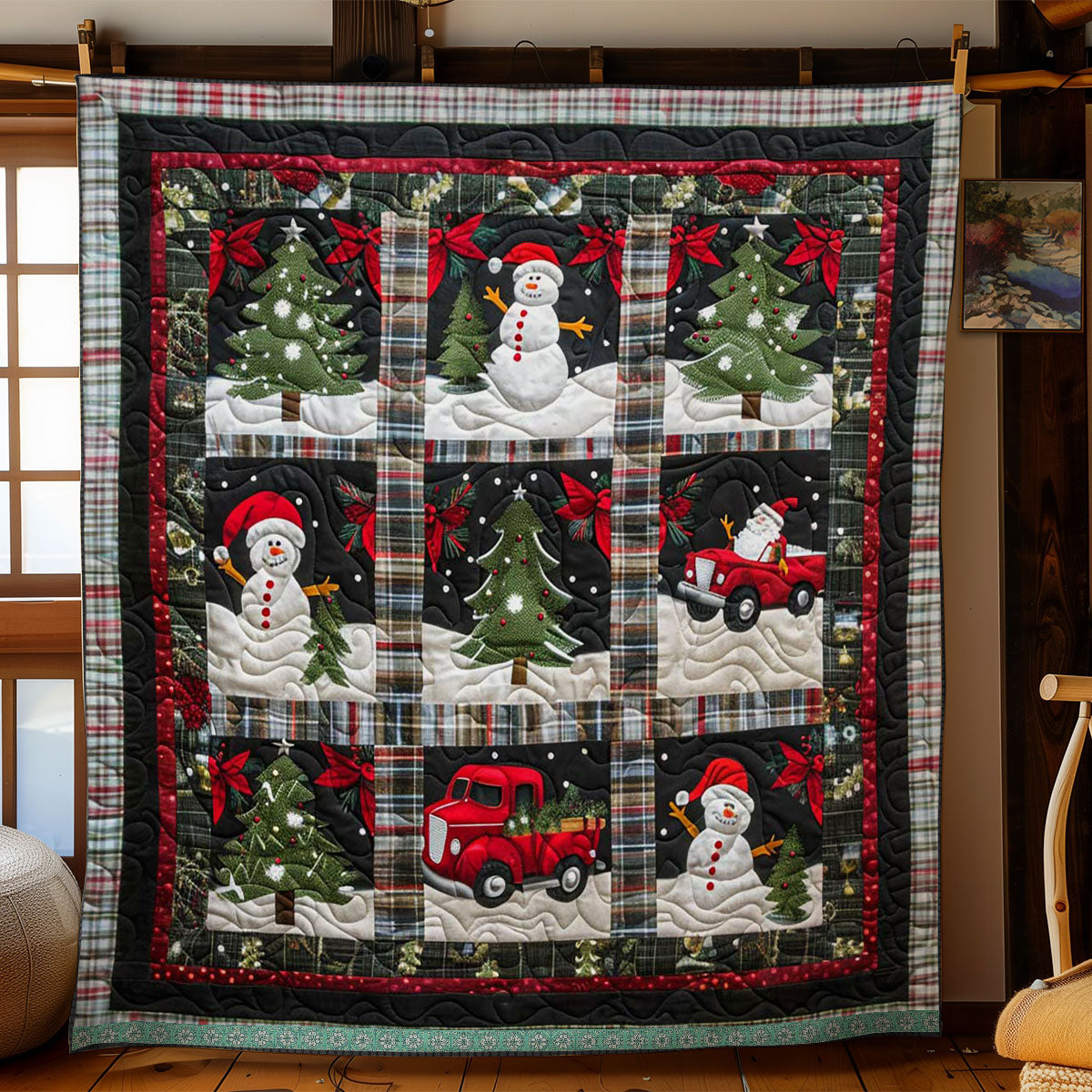 Santa’s Red Truck Tree WN1109040CL Quilt