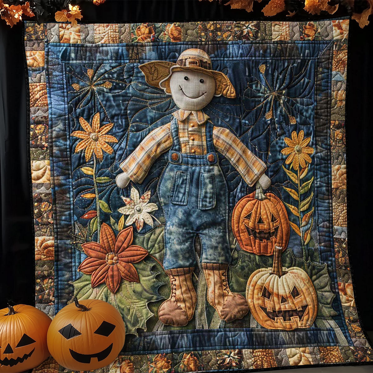 Scarecrow Pumpkin Patch WN190837CL Quilt