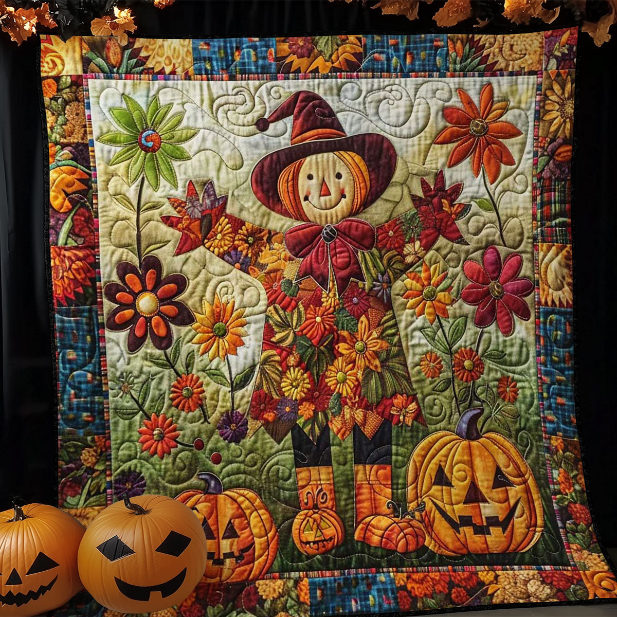 Scarecrow's Pumpkin Glow WN1908042CL Quilt