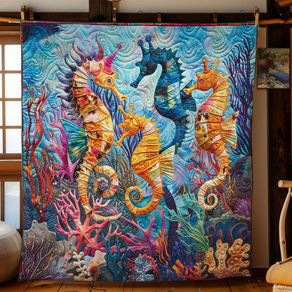 Seahorses' Coral Wonderland WN2708069CL Quilt