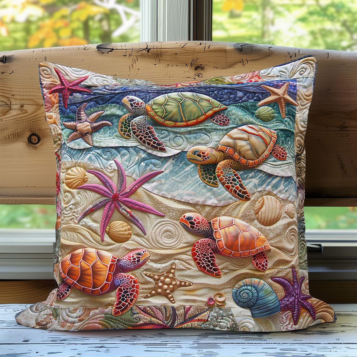 Seaside Turtle Sanctuary WN2208170CL Quilt Pillow Case