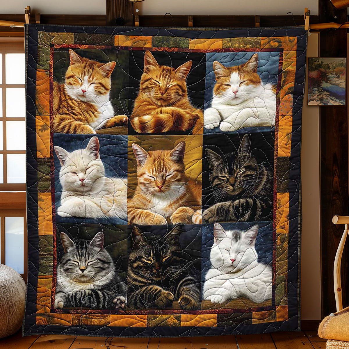 Serene Slumbers Cats WN1508042CL Quilt